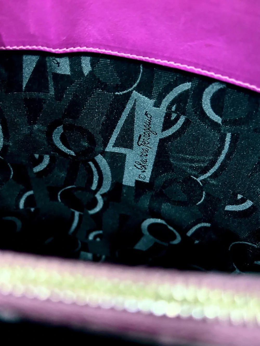 Salvatore Ferragamo Authentic Deep Purple Leather Structured Shoulder Bag - Picture 11 of 14